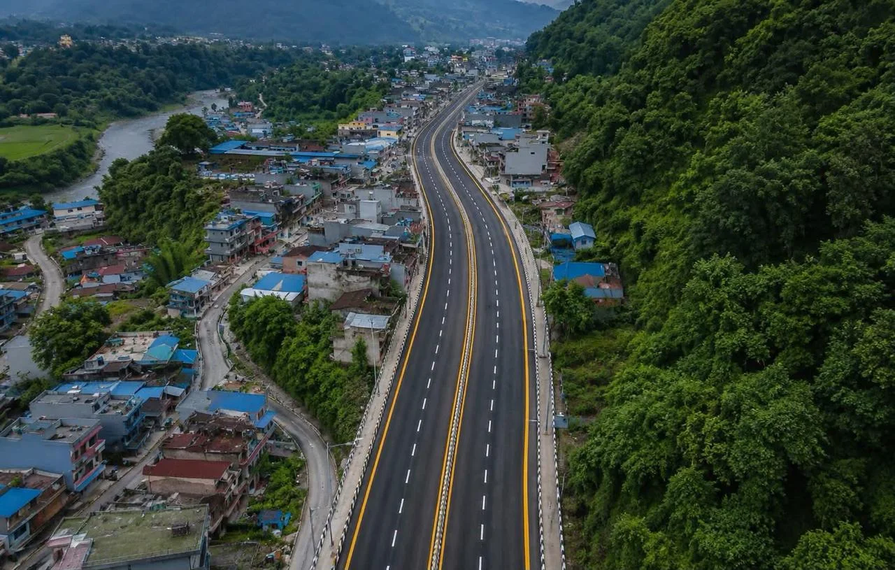 Motidan-built Mid-Hill Highway winding through Kaski