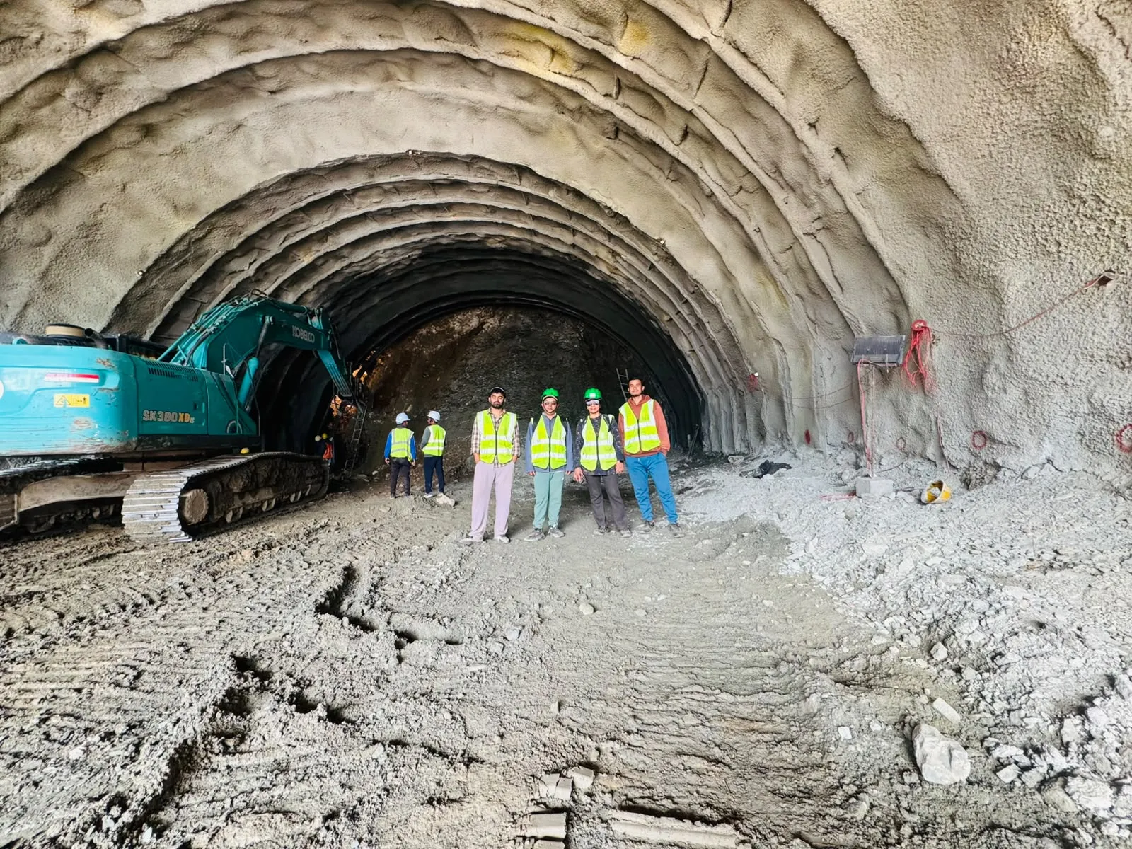 Motidan site crew in full PPE at the Fast Track tunnel